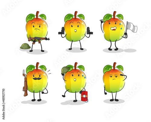 mango troops character. cartoon mascot vector