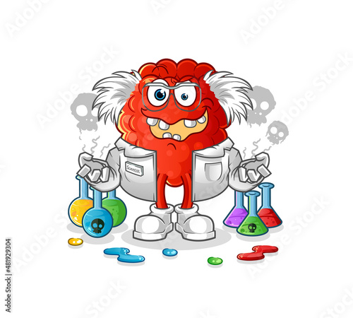 raspberry mad scientist illustration. character vector