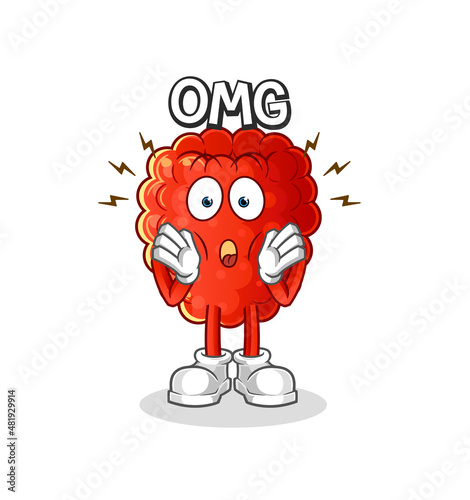 raspberry Oh my God vector. cartoon character