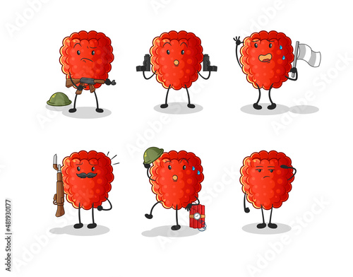 raspberry troops character. cartoon mascot vector