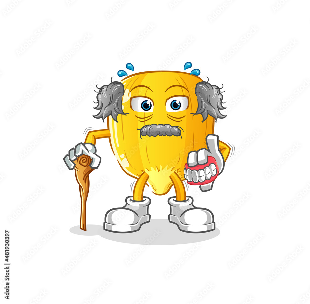 corn kernel white haired old man. character vector
