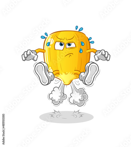 corn kernel fart jumping illustration. character vector