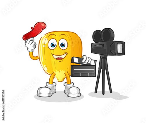 corn kernel director mascot. cartoon vector