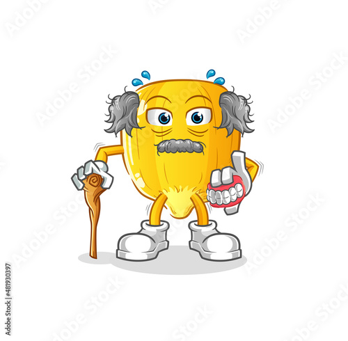 corn kernel white haired old man. character vector