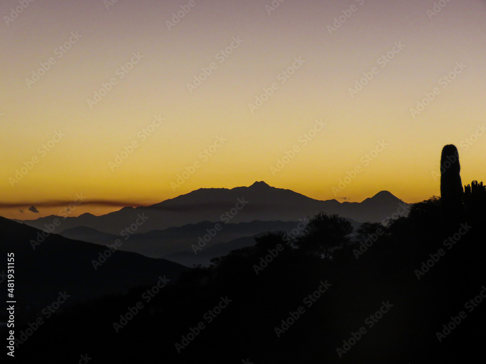 Sunrise with the volcanos of jalisco and colima 