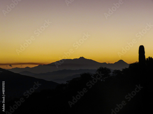 Sunrise with the volcanos of jalisco and colima 