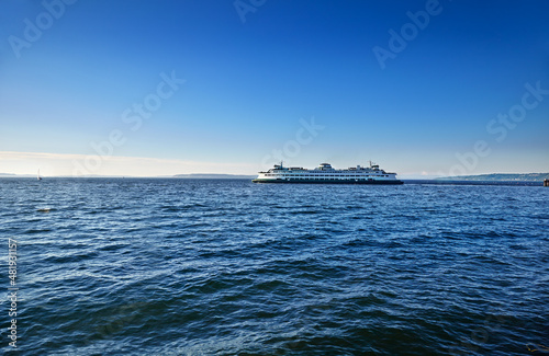 Washington State ferry leaving Edmonds dock for Kingston on a Summer afternoon © Jo Ann Snover