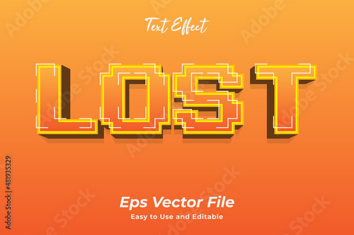 Lost text effect. editable and easy to use. premium vector