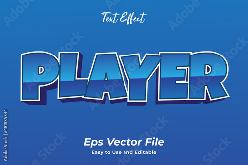 Player text effect. editable and easy to use. premium vector