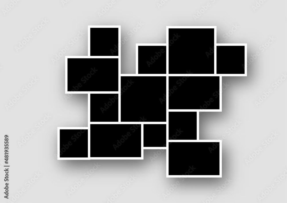 Templates photo collage image frames for photo or Picture montage. Picture montage abstract. Vector illustration Templates photo collage image frames for photo or Picture montage. Picture montage abstract. Vector illustration