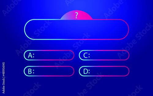 Question and answers modern style vector template for quiz game, exam, tv show, school, examination test