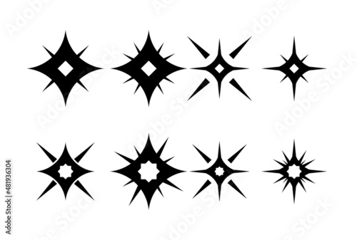 stars icon collection. Sparkle star icons. Star icon. Star vector icons. Stars in modern simple flat style.