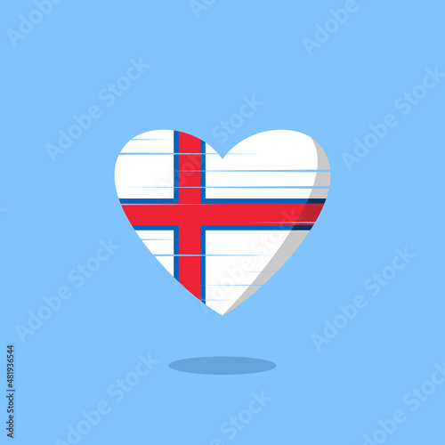 Free Download Faroe island flag shaped love illustration - GFXLoad
