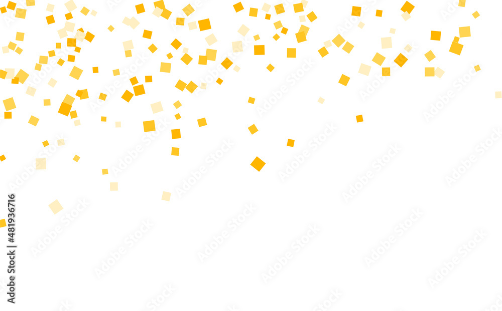 Stylish gold square confetti tinsels falling on white. Luxurious Confetti Fall From Top To Bottom. Postcard Square Design eps.10 Stylish gold square confetti tinsels falling on white. Luxurious Confetti Fall From Top To Bottom. Postcard Square Design eps.10