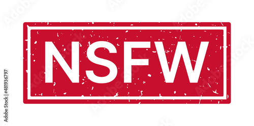 NSFW red rubber stamp. Vector illustration