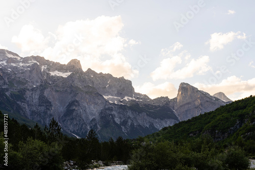 Mountain landscape in national park Theth in the Albanian alps.