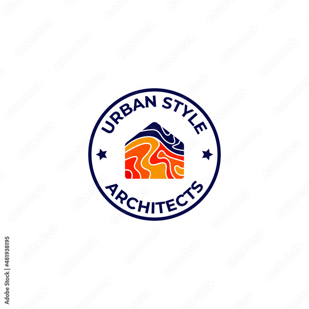 Naklejka premium urban style desert house stamp logo. Vector illustration