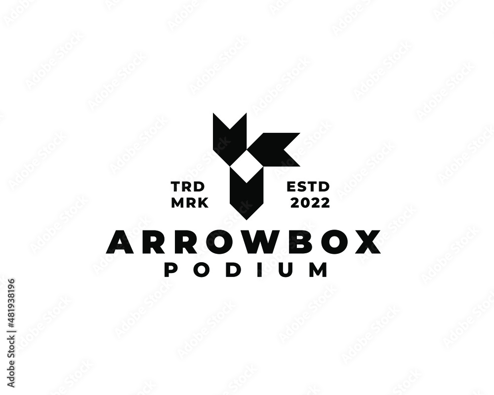 arrow box podium logo concept. Vector illustration arrow box podium logo concept. Vector illustration