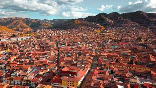 Aerial view of cusco, peru