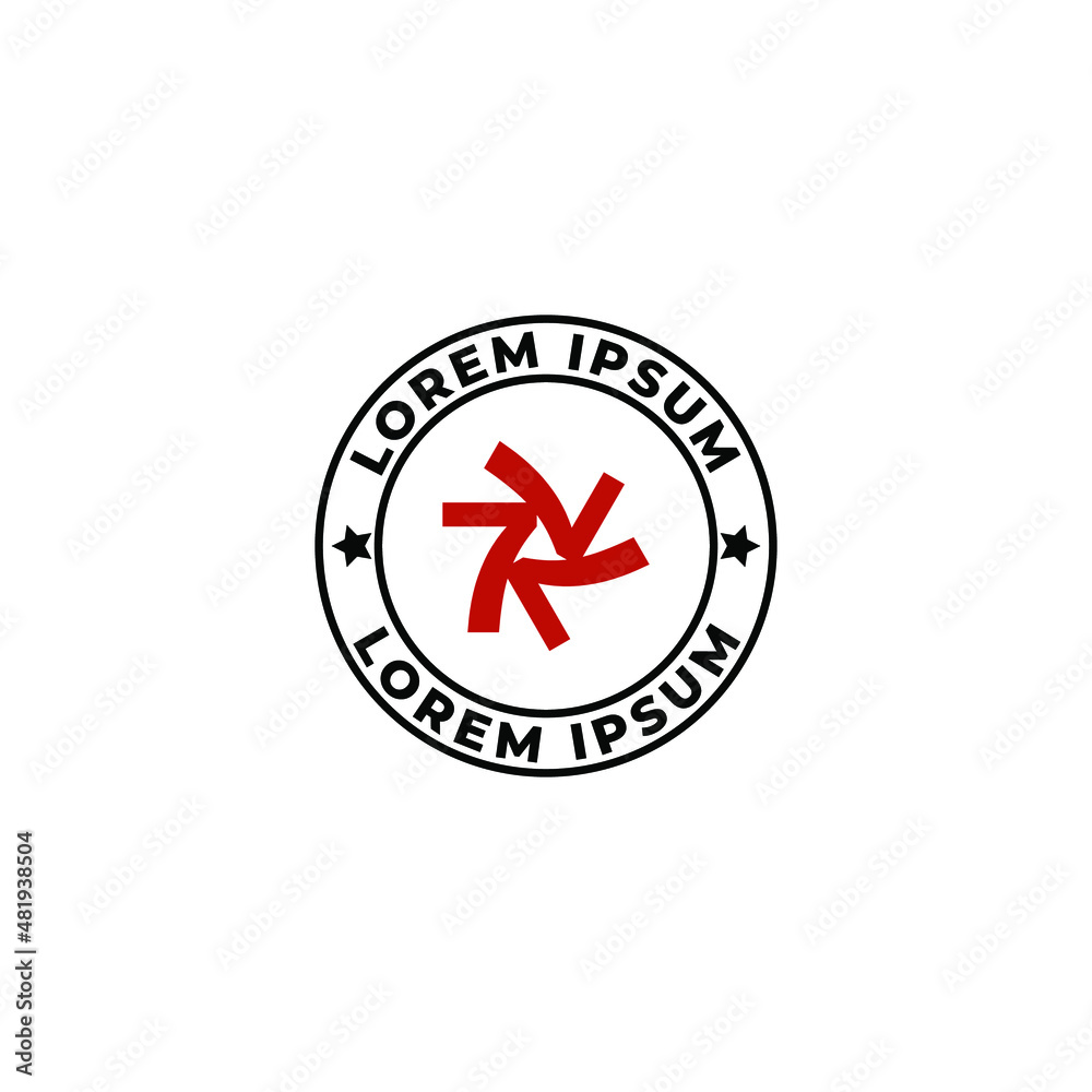 Obraz premium triple seven vortex stamp logo concept. Vector illustration