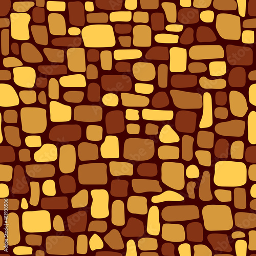 color cobblestone. paving stones. abstract vector shapes. chaotic mosaic tiles. seamless pattern. simple repetitive background. textile design template. fabric swatch. wrapping paper. continuous print