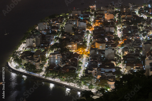 Fototapeta Naklejka Na Ścianę i Meble -  lights the urca neighborhood in Rio de Janeiro, Brazil.