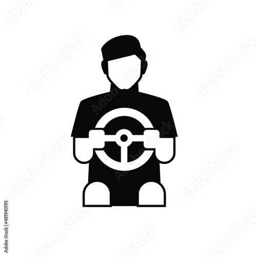 Car driver icon vector isolated on white, sign and symbol illustration.
