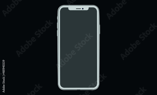 Black smartphone with blank screen isolated on white background. Mockup to showcasing mobile web-site design or screenshots your applications - Clipping Path	