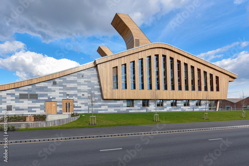Nottingham, England - January 22, 2022: Jubilee Campus is a modern campus which is part of The University of Nottingham and is located only one mile from University Park.