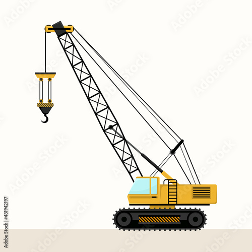 Crawler Crane Construction Machine Vector