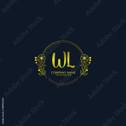 WL initial hand drawn wedding monogram logos
