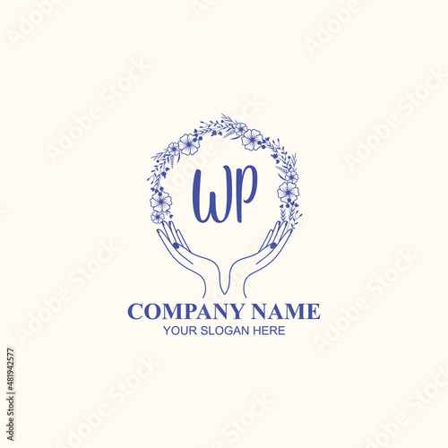 WP initial hand drawn wedding monogram logos