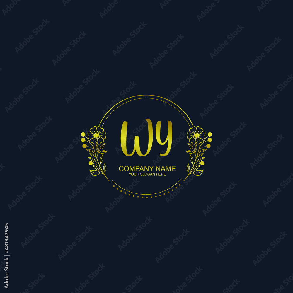 WY initial hand drawn wedding monogram logos WY initial hand drawn wedding monogram logos