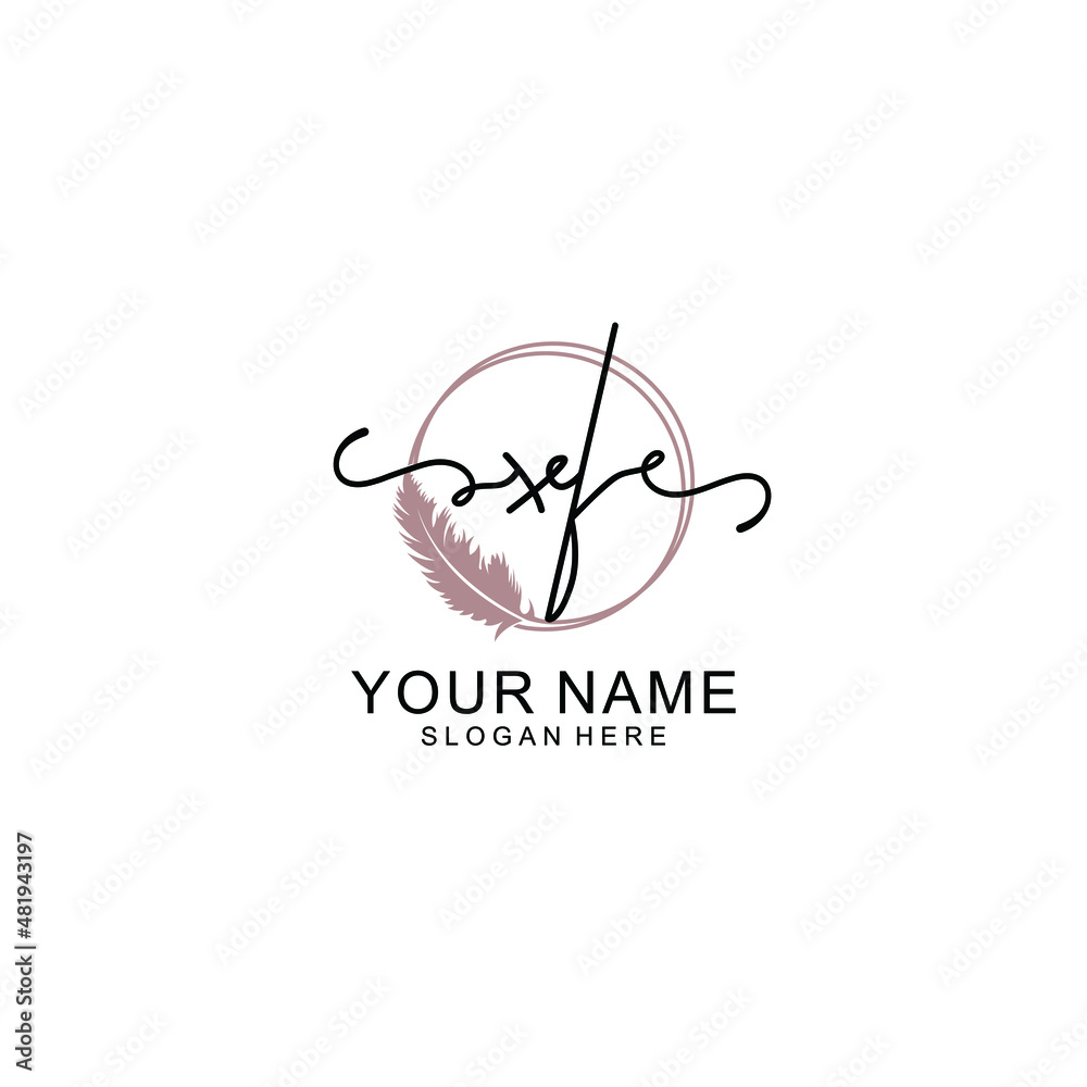 Initial XF beauty monogram and elegant logo design handwriting logo of initial signature Initial XF beauty monogram and elegant logo design handwriting logo of initial signature