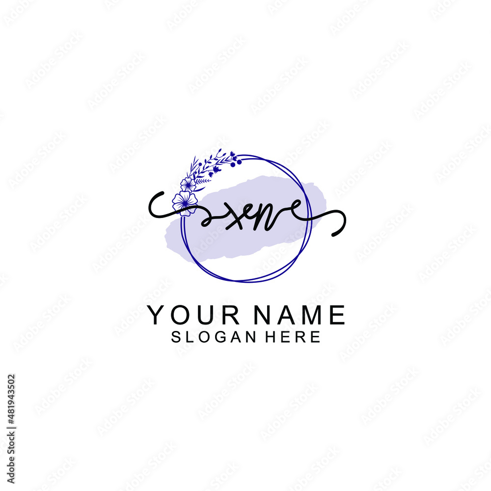 Initial XN beauty monogram and elegant logo design handwriting logo of initial signature Initial XN beauty monogram and elegant logo design handwriting logo of initial signature