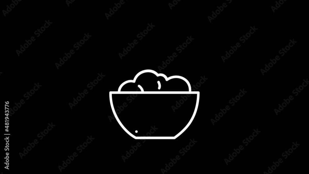 Porridge line icon on the Alpha Channel Porridge line icon on the Alpha Channel