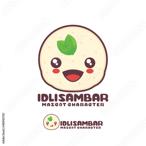 vector idli sambar mascot cartoon, traditional indian food illustration
