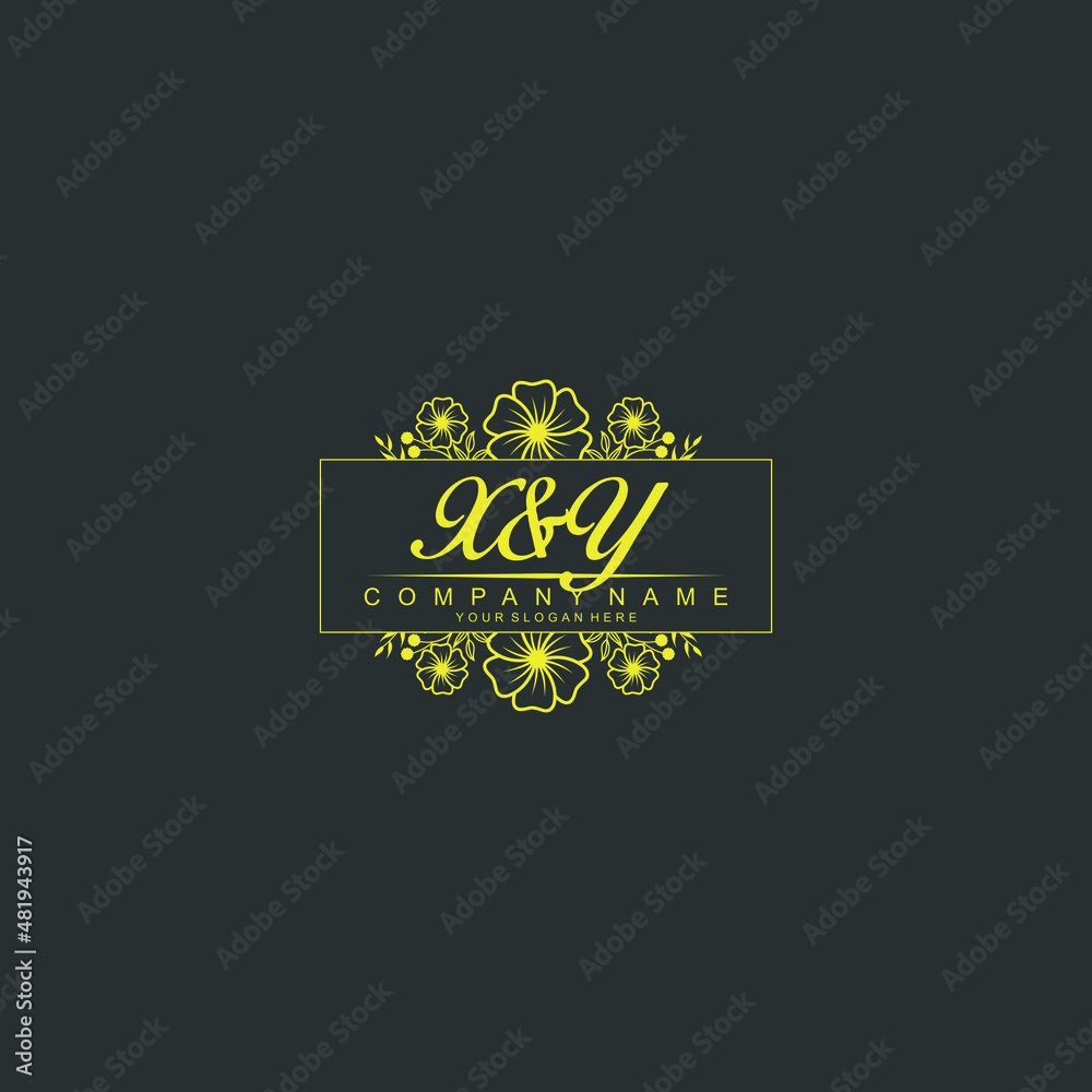 XY Initial handwriting logo vector. Hand lettering for designs