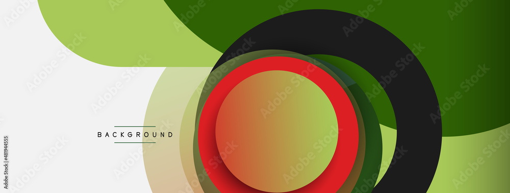 Creative geometric wallpaper. Minimal abstract background. Circles composition vector illustration for wallpaper banner background or landing page Creative geometric wallpaper. Minimal abstract background. Circles composition vector illustration for wallpaper banner background or landing page
