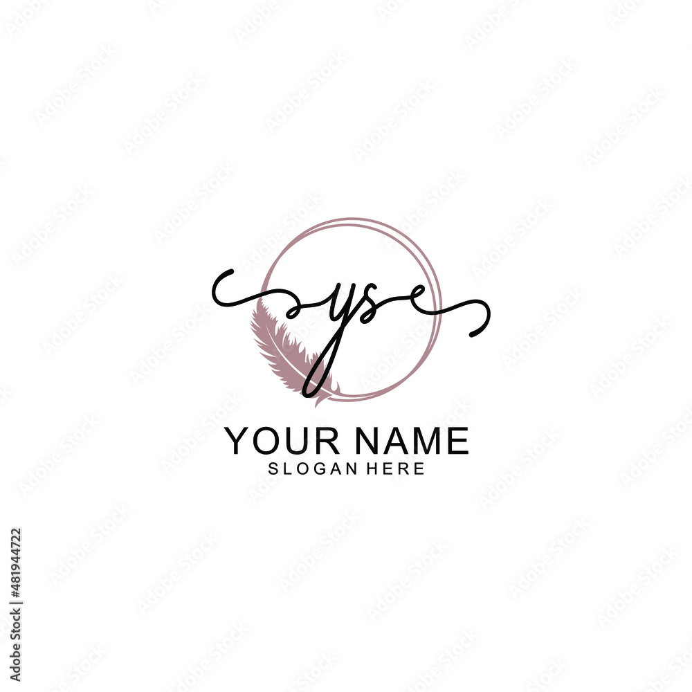 Initial YS beauty monogram and elegant logo design handwriting logo of initial signature Initial YS beauty monogram and elegant logo design handwriting logo of initial signature