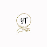 YT initial hand drawn wedding monogram logos