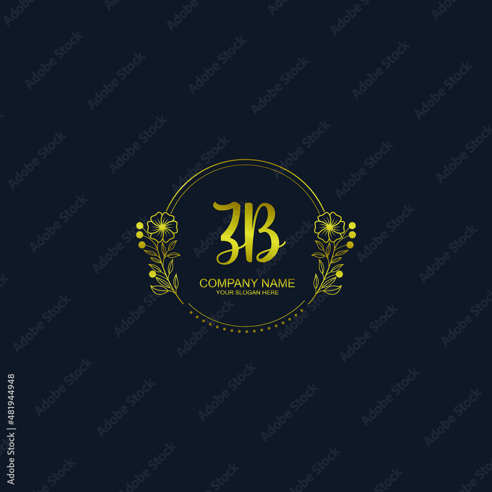 ZB initial hand drawn wedding monogram logos ZB initial hand drawn wedding monogram logos