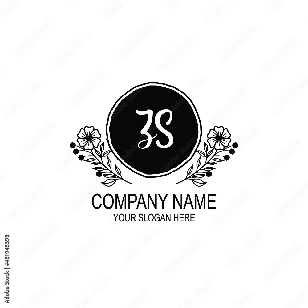 ZS initial hand drawn wedding monogram logos ZS initial hand drawn wedding monogram logos