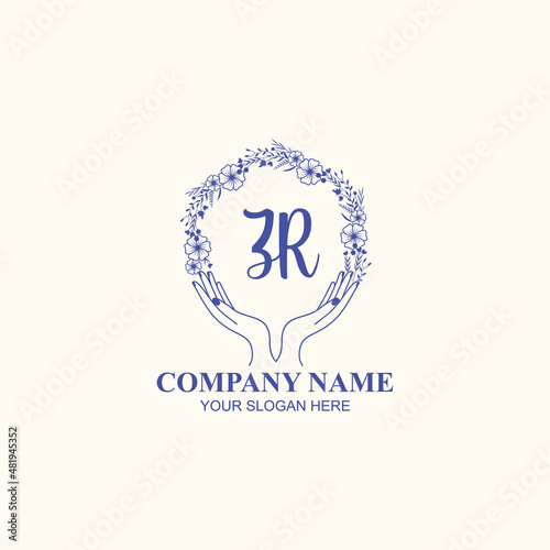 ZR initial hand drawn wedding monogram logos