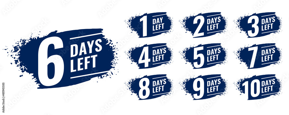 grunge style number of days left banner design Stock Vector | Adobe Stock