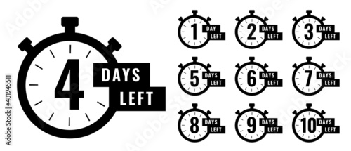 clock with countdown time for number of days left