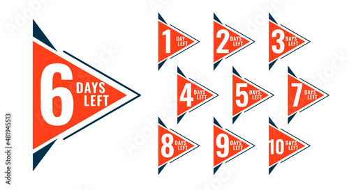 directional number of days left countdown timer design