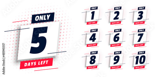 promotional number of days left banner design