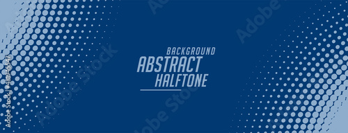 halftone circular wide banner design