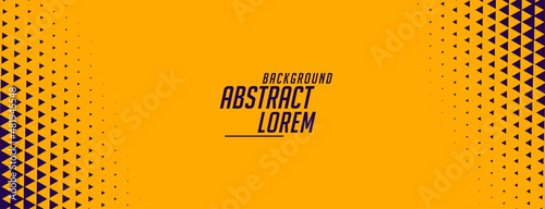 abstract yellow banner with triangle halftone effect